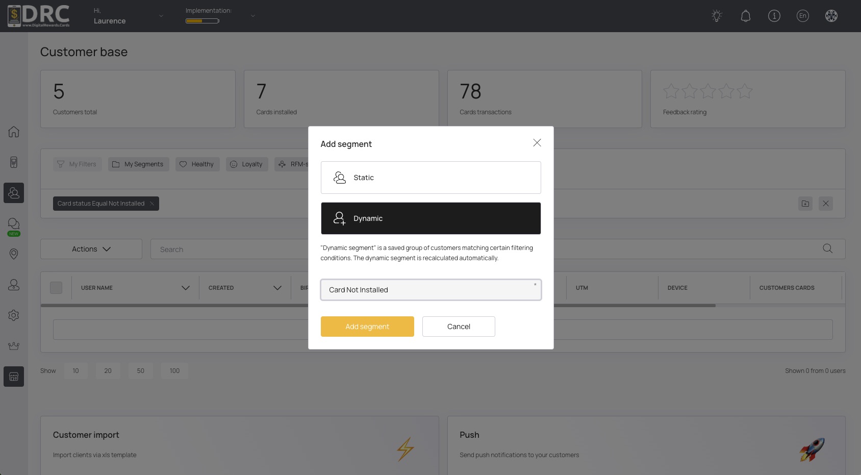 Custom Customer Filters 13 Digital Rewards Cards - Custom Filter Customers